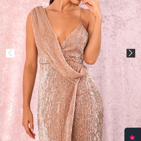 CHAMPAGNE SEQUIN DRESS - Picture 2 of 6